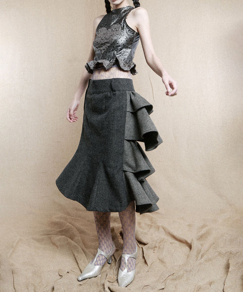 Back Tiered Skirt